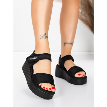Sandale Dama cu Platforma 5GS56 BLACK | MEI