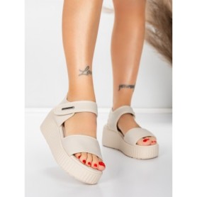 Sandale Dama cu Platforma 5GS56 OFF WHITE | MEI