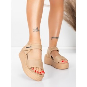 Sandale Dama cu Platforma 5GS56 BEIGE | MEI