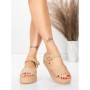 Sandale Dama cu Platforma 5GS56 BEIGE | MEI