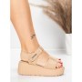 Sandale Dama cu Platforma 5GS56 BEIGE | MEI