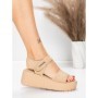 Sandale Dama cu Platforma 5GS56 BEIGE | MEI