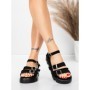 Sandale Dama cu Talpa Joasa 5HXS68 BLACK | MEI