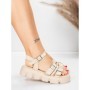 Sandale Dama cu Talpa Joasa 5HXS68 BEIGE | MEI