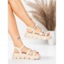 Sandale Dama cu Talpa Joasa 5HXS68 BEIGE | MEI