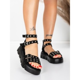 Sandale Dama cu Platforma 5HXS75 BLACK | MEI
