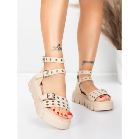 Sandale Dama cu Platforma 5HXS75 BEIGE | MEI