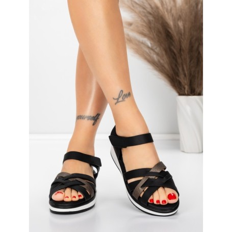 Sandale Dama cu Platforma 5GS59 BLACK | MEI