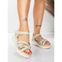Sandale Dama cu Platforma 5GS59 BEIGE | MEI