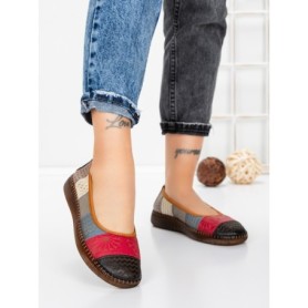 Balerini Dama din piele naturala 2211-1 BLACK-RED | BERLINER