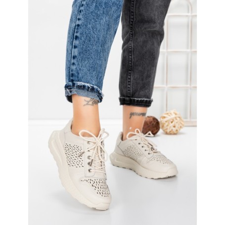 Pantofi Casual Dama din piele naturala K250-1 CREAM | GALLOP