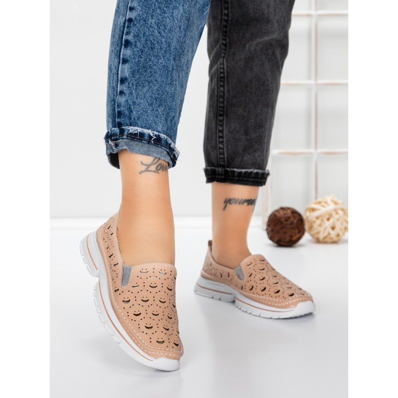 Balerini Dama din piele naturala K242-4 PINK | GALLOP