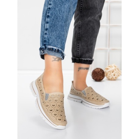 Balerini Dama din piele naturala K242-4 APRICOT | GALLOP