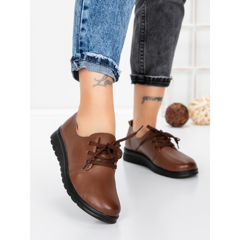 Pantofi Casual Dama din piele naturala 231151 BROWN | GALLOP