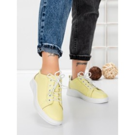 Pantofi Casual Dama din piele naturala K243-1 YELLOW | GALLOP