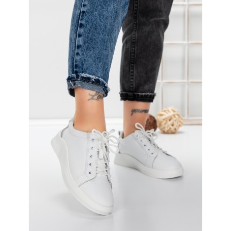 Pantofi Casual Dama din piele naturala K243-1 WHITE | GALLOP