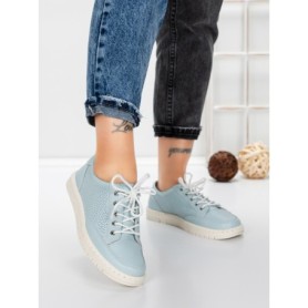 Pantofi Casual Dama din piele naturala K251-1 LIGHT BLUE | GALLOP