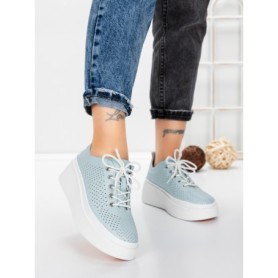 Pantofi Casual Dama din piele naturala K244-1 LIGHT BLUE | GALLOP