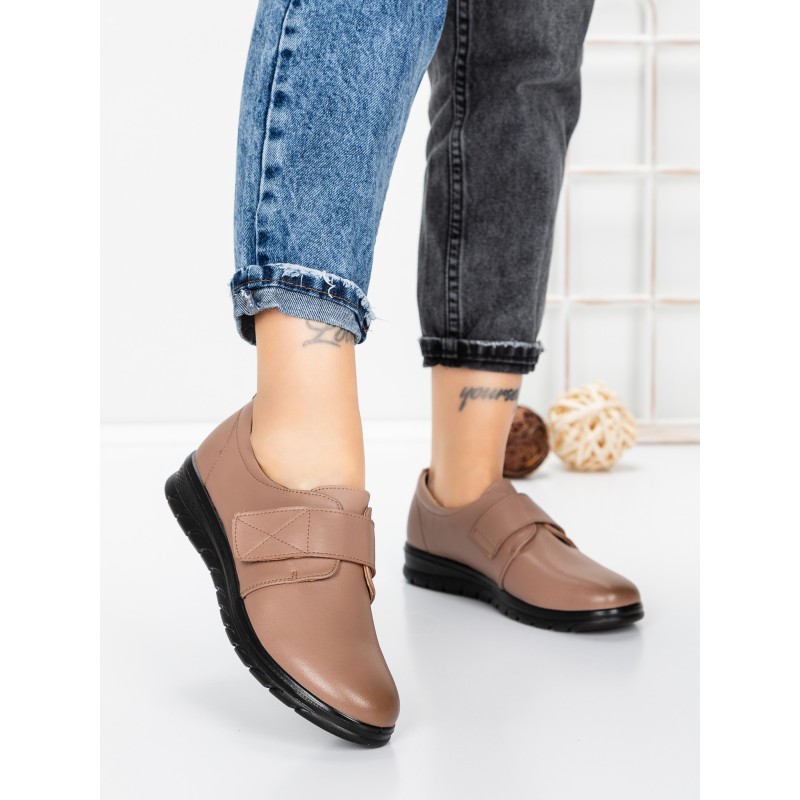 Pantofi Casual Dama din piele naturala 1753Q12 CAMEL | STEPHANO