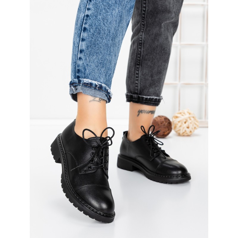 Pantofi Casual Dama din piele naturala 3218Q05 BLACK | BERLINER
