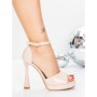 Sandale Dama cu Toc Subtire 5LO7 BEIGE | MEI