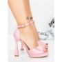 Sandale Dama cu Toc Subtire 5LO7 ROSE | MEI