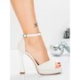 Sandale Dama cu Toc Subtire 5LO15 WHITE | MEI