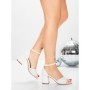 Sandale Dama cu Toc Gros 5XKK91 WHITE | MEI