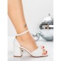 Sandale Dama cu Toc Gros 5XKK91 WHITE | MEI