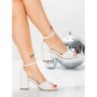 Sandale Dama cu Toc Gros 5XKK91 WHITE | MEI