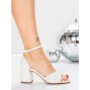 Sandale Dama cu Toc Gros 5XKK91 WHITE | MEI