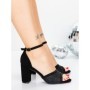 Sandale Dama cu Toc Gros 5XKK93 BLACK | MEI