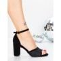 Sandale Dama cu Toc Gros 5XKK93 BLACK | MEI