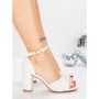 Sandale Dama cu Toc Gros 5XKK93 WHITE | MEI