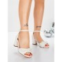 Sandale Dama cu Toc Gros 5XKK95 WHITE | MEI