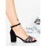 Sandale Dama cu Toc Gros 5XKK99 BLACK | MEI