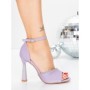 Sandale Dama cu Toc Subtire 5XKK100 LIGHT PURPLE | MEI