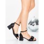 Sandale Dama cu Toc Gros 5GS55 BLACK | MEI