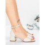 Sandale Dama cu Toc Gros 5GS55 BEIGE | MEI