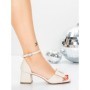 Sandale Dama cu Toc Gros 5GS55 BEIGE | MEI