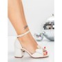 Sandale Dama cu Toc Gros 5XKK90 WHITE | MEI