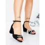 Sandale Dama cu Toc Gros 5XKK102 BLACK | MEI