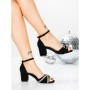 Sandale Dama cu Toc Gros 5XKK102 BLACK | MEI