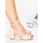 Sandale Dama cu Toc Gros 5XKK102 BEIGE | MEI