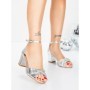 Sandale Dama cu Toc Gros 5XKK102 SILVER | MEI