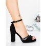 Sandale Dama cu Toc Gros 5XKK101 BLACK | MEI