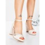 Sandale Dama cu Toc Gros 5XKK101 BEIGE | MEI