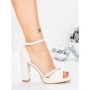 Sandale Dama cu Toc Gros 5XKK101 BEIGE | MEI