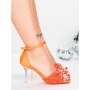 Sandale Dama cu Toc Subtire 5XKK110 ORANGE | MEI