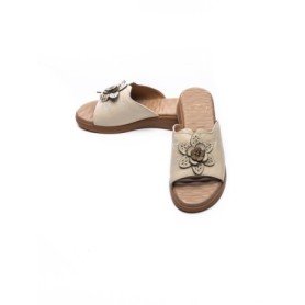 Papuci Dama din piele naturala 26638 CREAM | FORMAZIONE